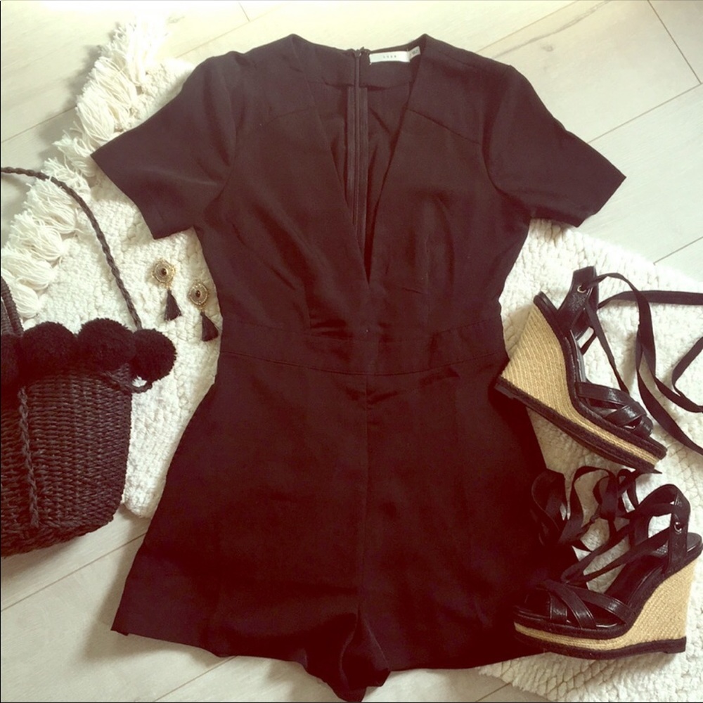 Lush plunging neckline romper